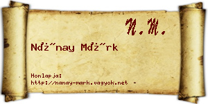 Nánay Márk névjegykártya
